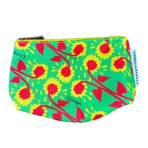 Donald x Clinique Green Floral Print Make Up Bag